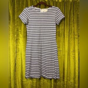 Sail to Sable Blue Striped textured T Shirt Dress. Size XS. Retail $148